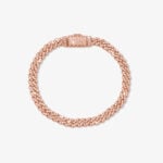 6mm iced out cuban link bracelet rose gold - a