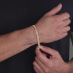 6mm iced out cuban link bracelet yellow gold b