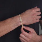 6mm iced out cuban link bracelet yellow gold c