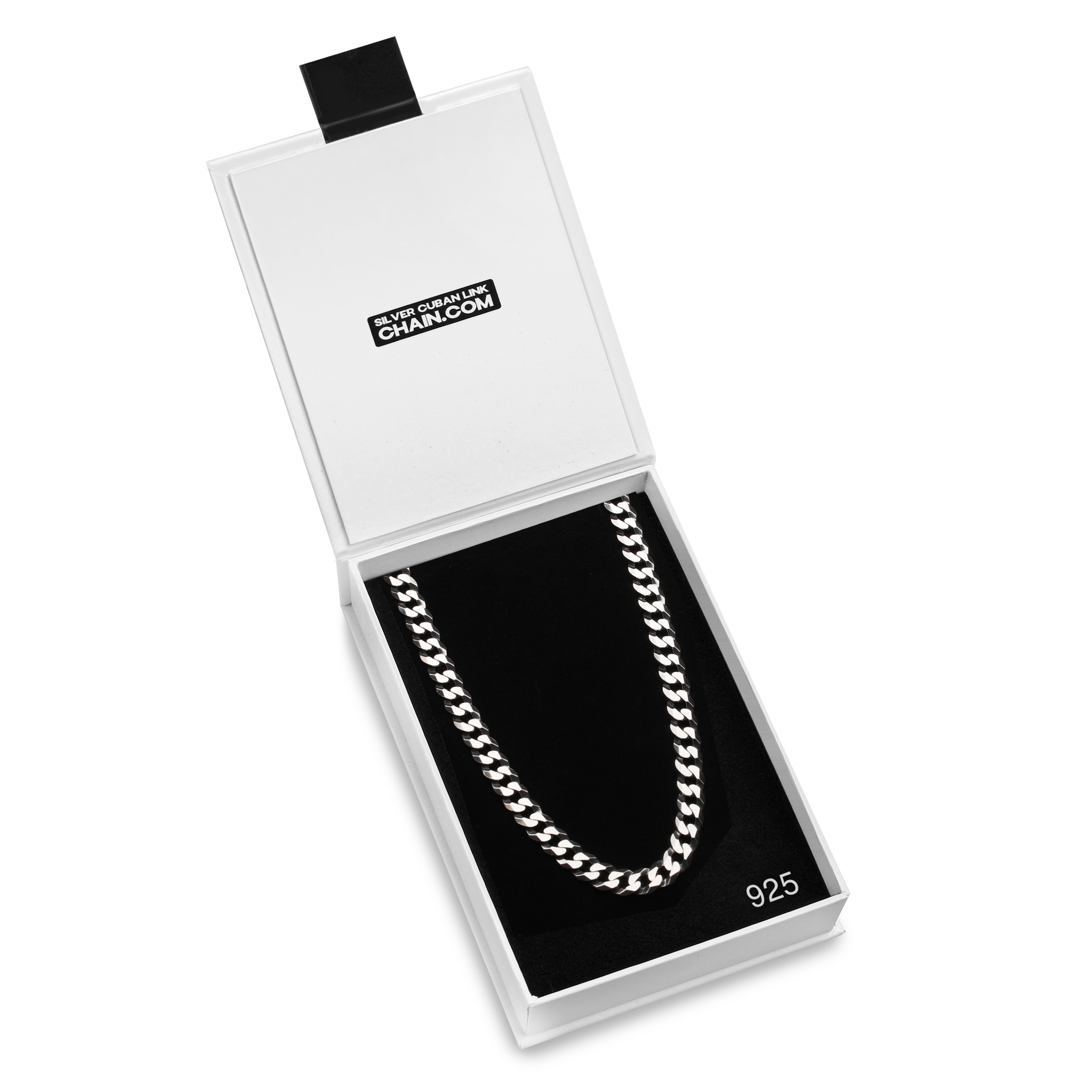 7mm-Flat-Cuban-Link-Chain-Rhodium-c 7mm Flat Cuban Link Chain Rhodium c