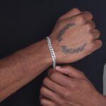 7mm Flat Cuban Link Diamond Cut Bracelet Rhodium b