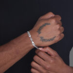 7mm Flat Cuban Link Diamond Cut Bracelet Rhodium c