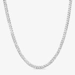 7mm Flat Cuban Link Diamond Cut Chain - a