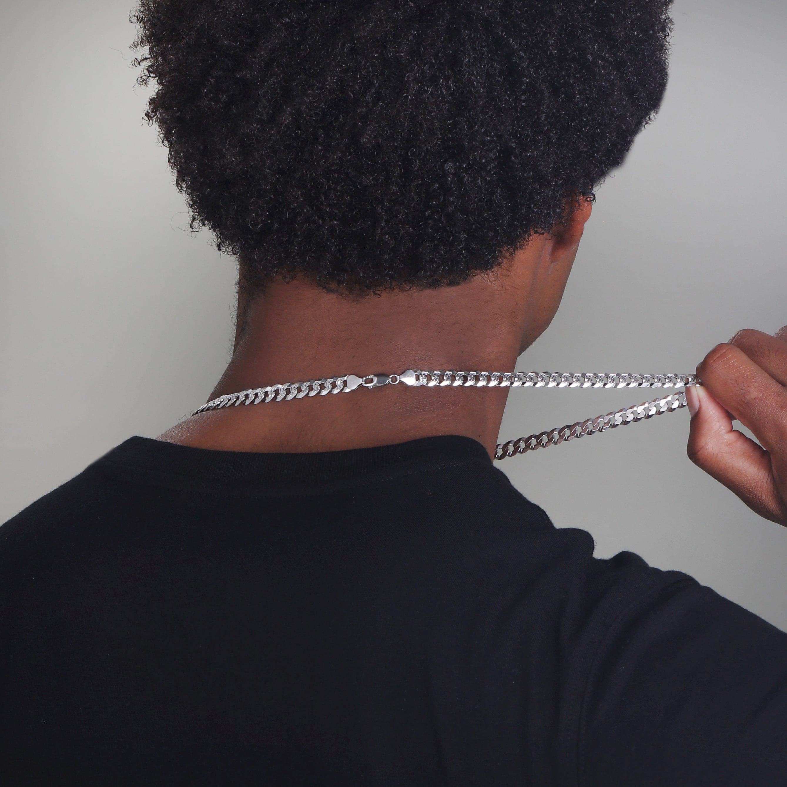 7mm Flat Cuban Link Diamond Cut Chain c