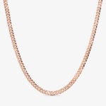 7mm Italian Sterling Silver Flat Cuban Chain 18kt rose gold - a