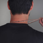7mm Italian Sterling Silver Flat Cuban Chain 18kt rose gold c