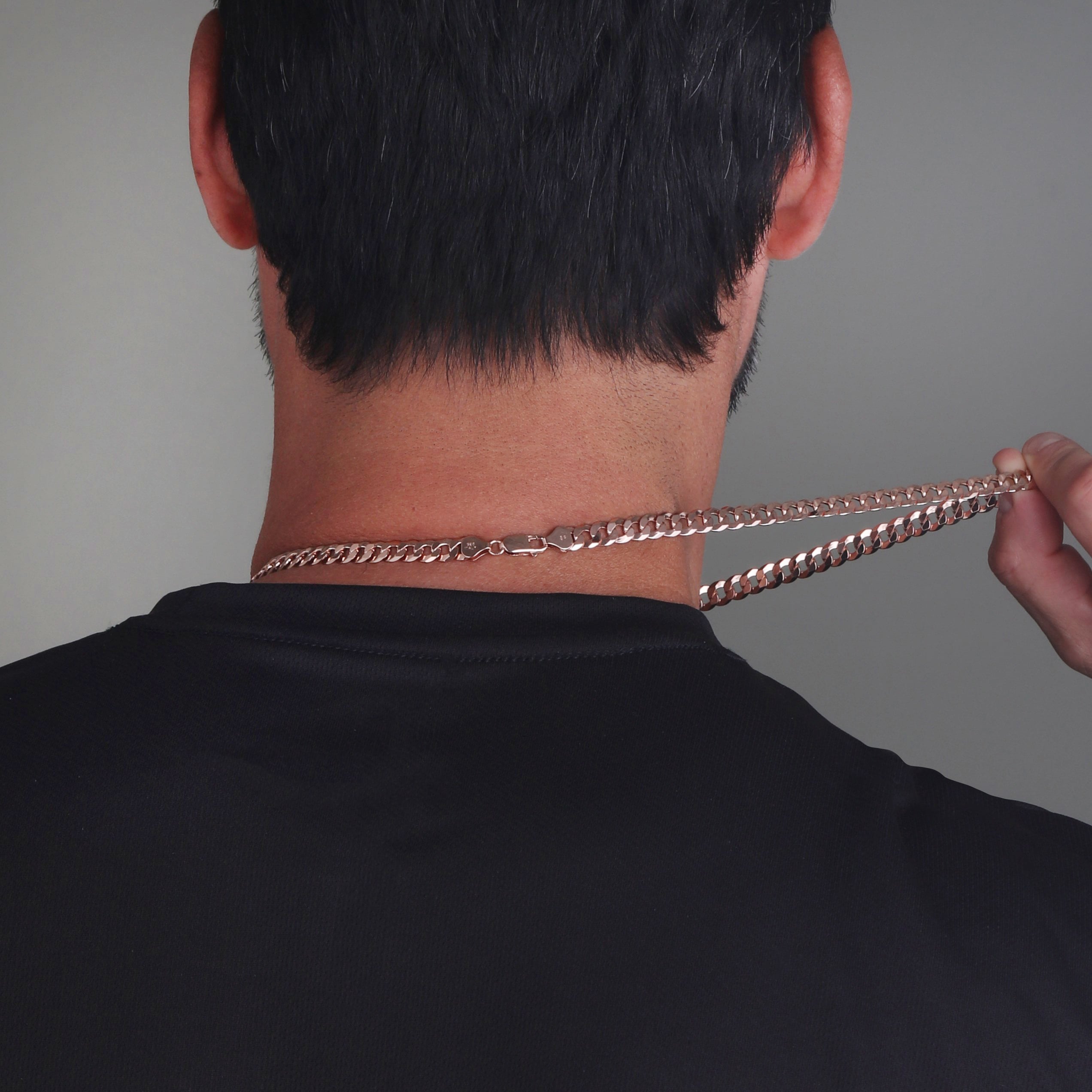 7mm-Italian-Sterling-Silver-Flat-Cuban-Chain-18kt-rose-gold-c 7mm Italian Sterling Silver Flat Cuban Chain 18kt rose gold c
