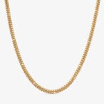 7mm Miami Cuban Lobster Clasp Chain Yellow Gold - a