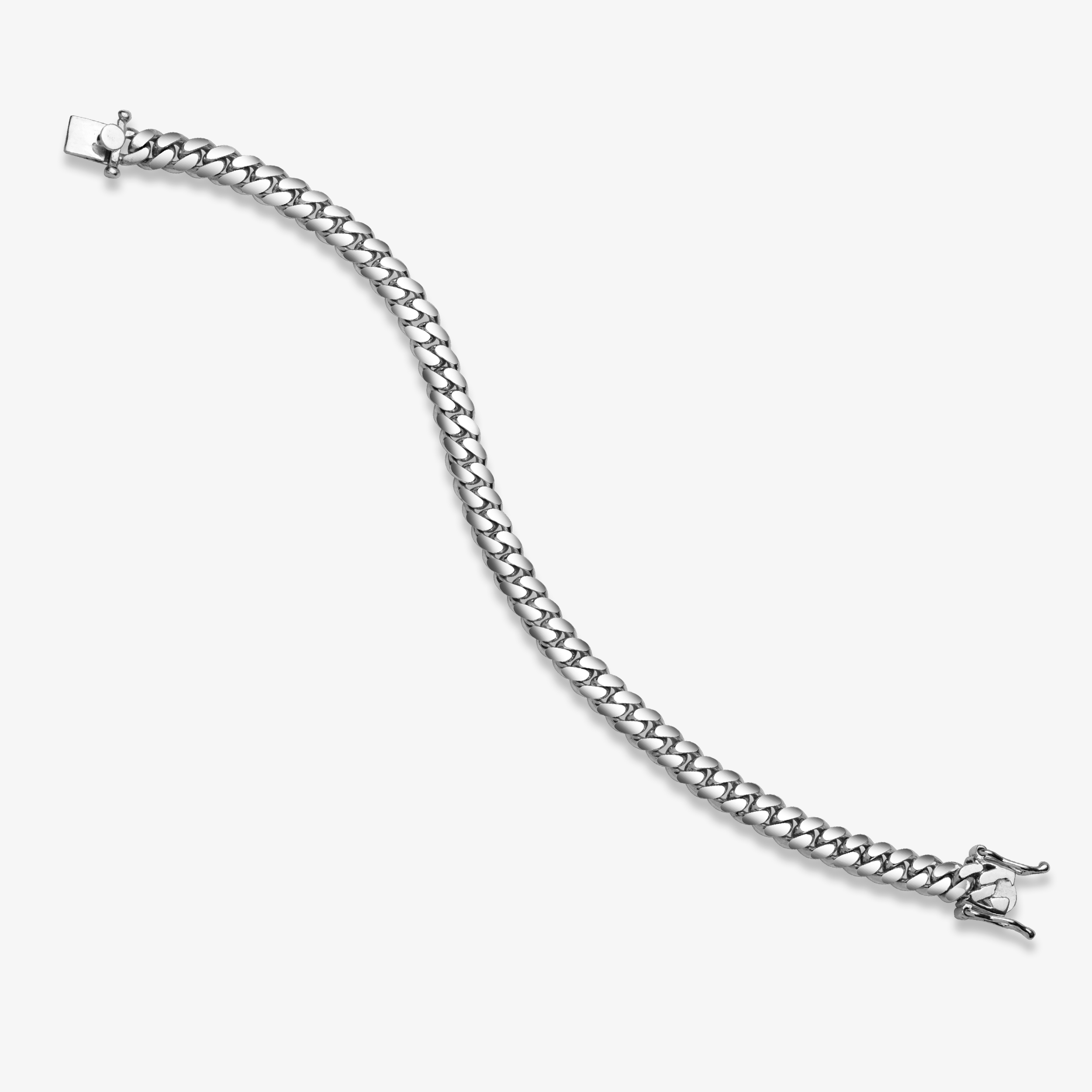 7mm Premium Cuban Link Box Clasp Bracelet - a