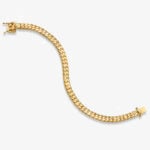 7mm Premium Cuban Link Box Clasp Bracelet yellow gold - a