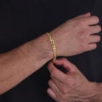 7mm Premium Cuban Link Box Clasp Bracelet yellow gold b