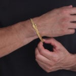 7mm Premium Cuban Link Box Clasp Bracelet yellow gold c