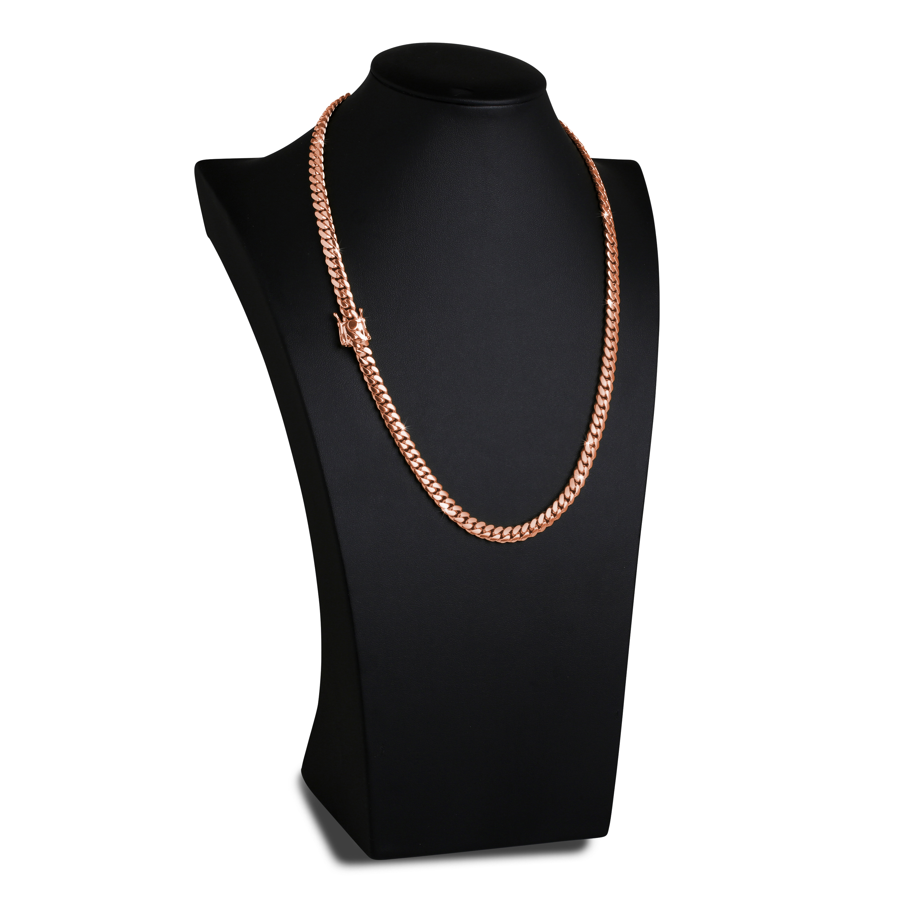 7mm Premium Cuban Link Chain Rose Gold b
