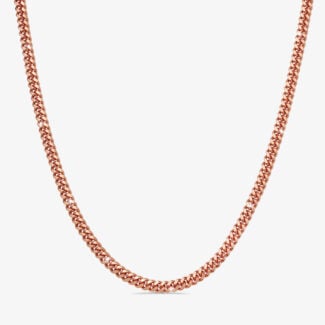 7mm Silver Cuban Link Lobster Chain Rose Gold - a