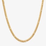 9mm Silver Cuban Link Box Clasp Chain Yellow Gold - a