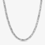 9mm Silver Cuban Link Box Clasp Chain - a