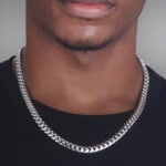 9mm Silver Cuban Link Box Clasp Chain b