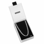9mm Silver Cuban Link Box Clasp Chain e