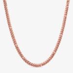 9mm Silver Cuban Link Lobster Chain Rose Gold - a