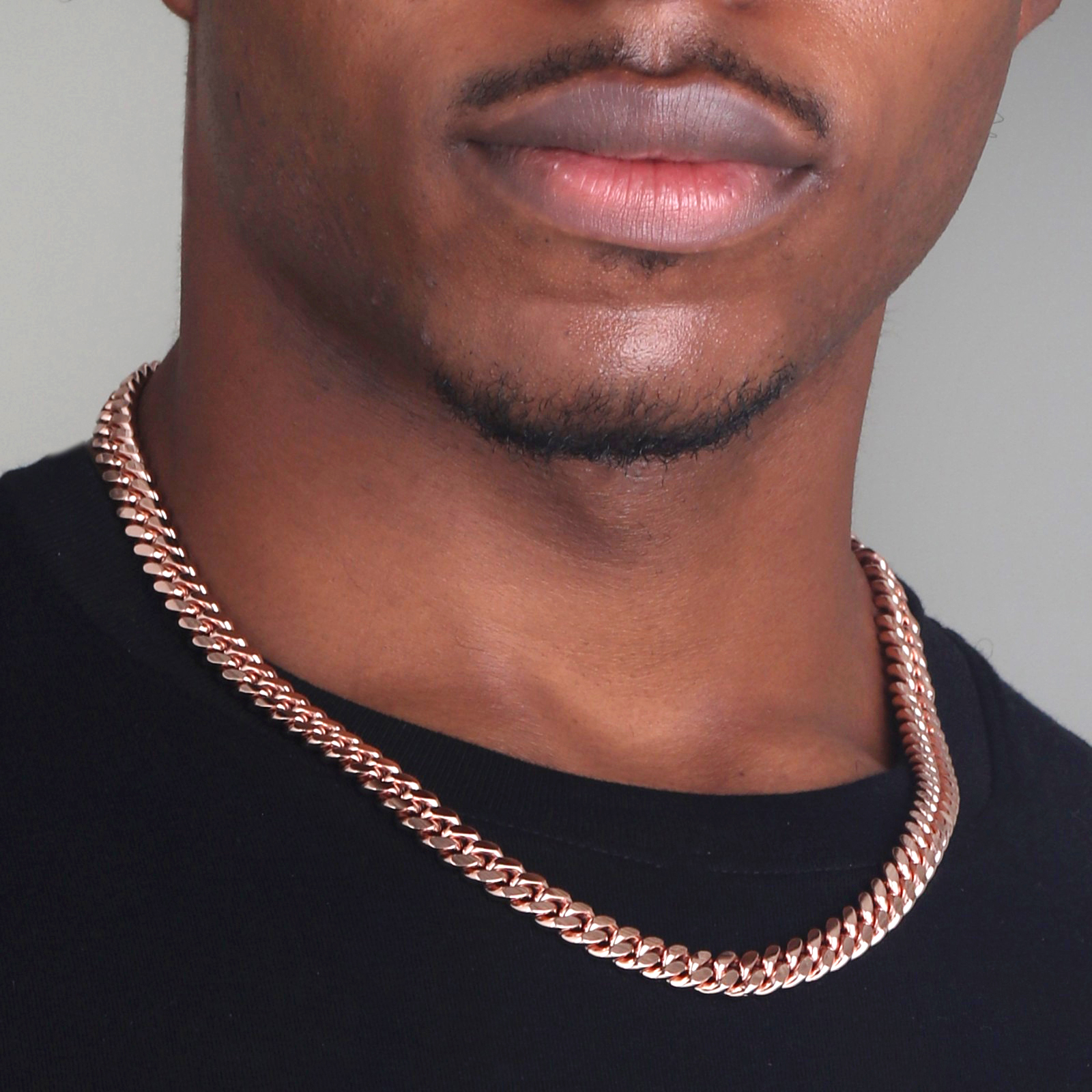 9mm-Silver-Cuban-Link-Lobster-Chain-Rose-Gold-b 9mm Silver Cuban Link Lobster Chain Rose Gold b
