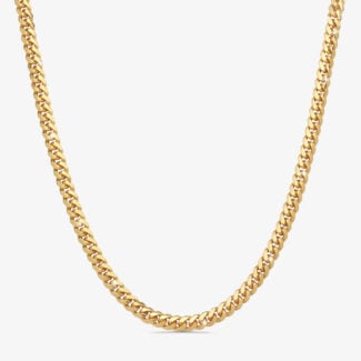 9mm Silver Cuban Link Lobster Chain Yellow Gold - a