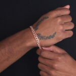 9mm cuban link box clasp bracelet rose gold b1