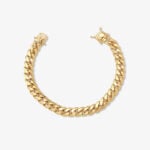 9mm cuban link box clasp bracelet yellow gold - a