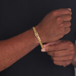 9mm cuban link box clasp bracelet yellow gold c