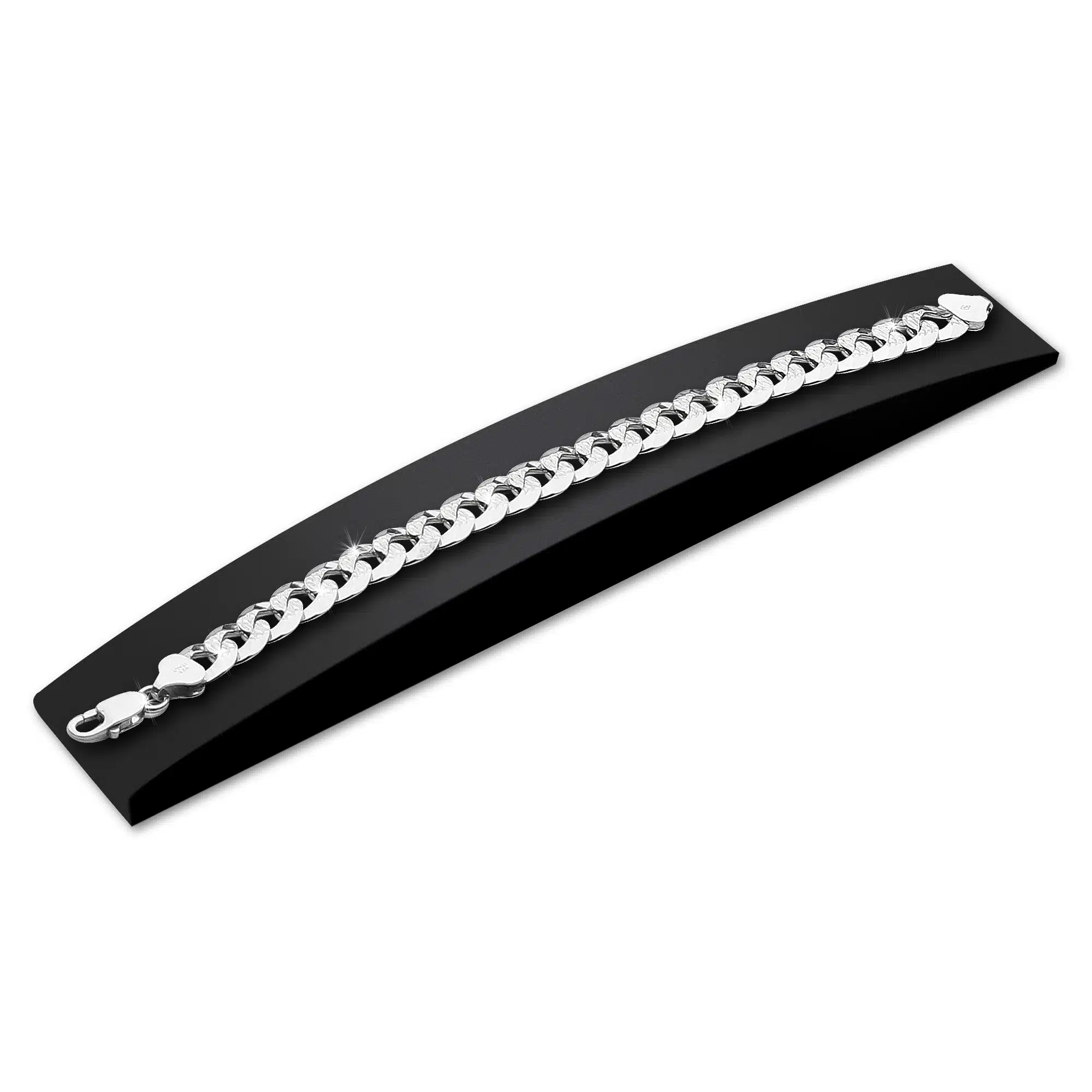 Flat-Cuban-Link-Diamond-Cut-Bracelet-10mm-1 Flat Cuban Link Diamond Cut Bracelet 10mm 1