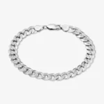 Flat Cuban Link Diamond Cut Bracelet 7mm