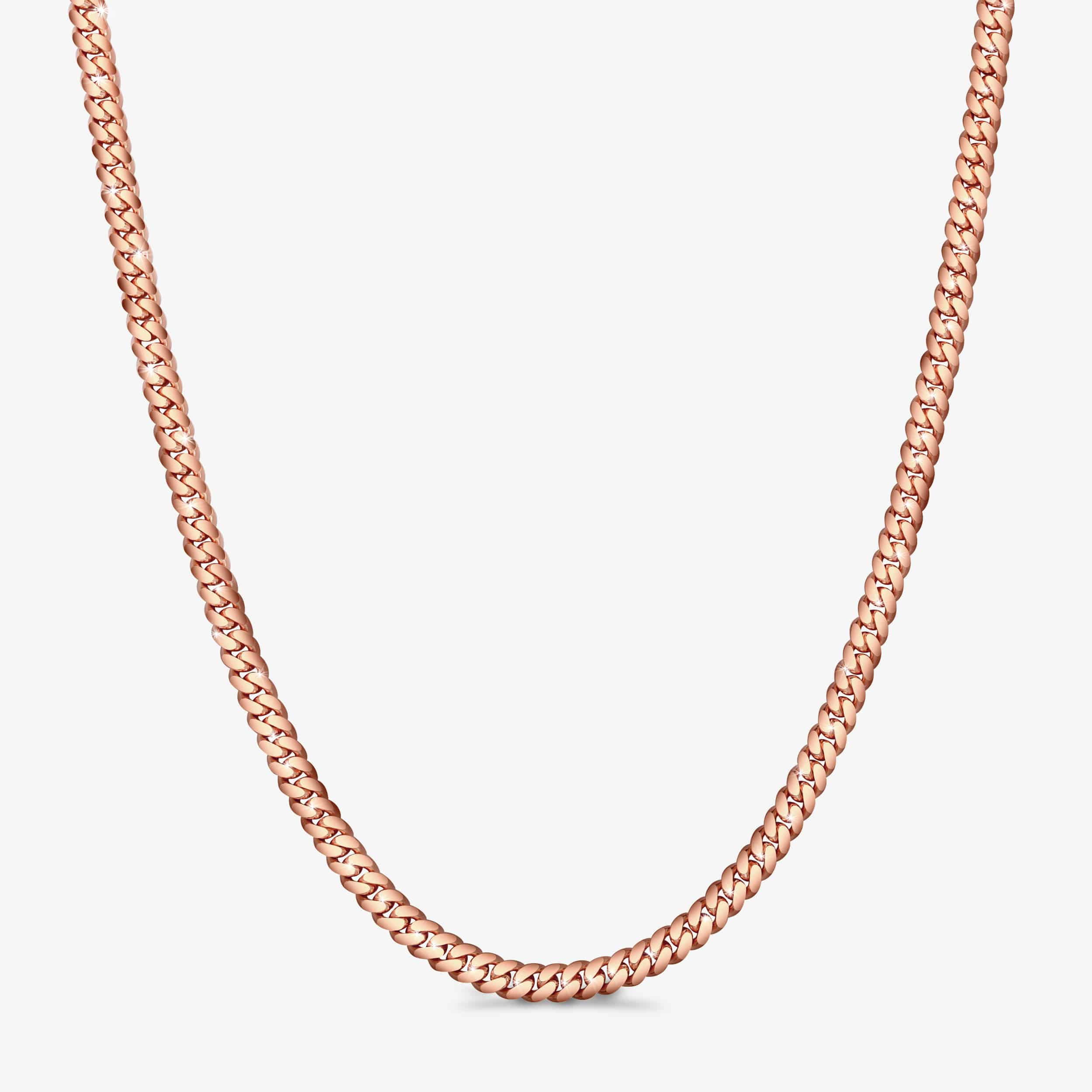 Premium Handmade In Miami Cuban Link Chain With Heavy 18KT Rose Gold Finish 7mm